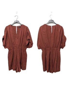 V ERY J Cotton Linen Loose Romper Playsuit L